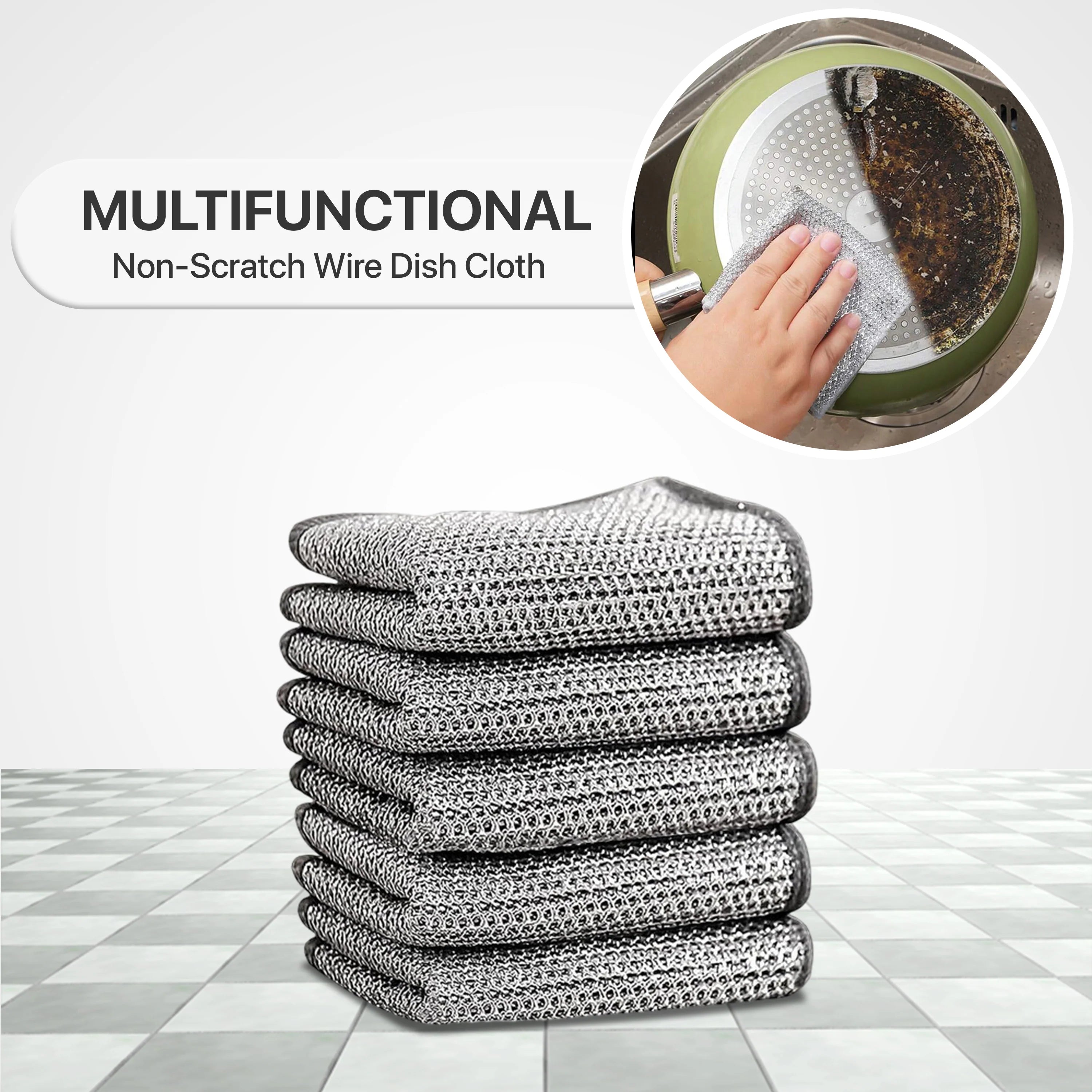 Non-scratch dishwashing cloth