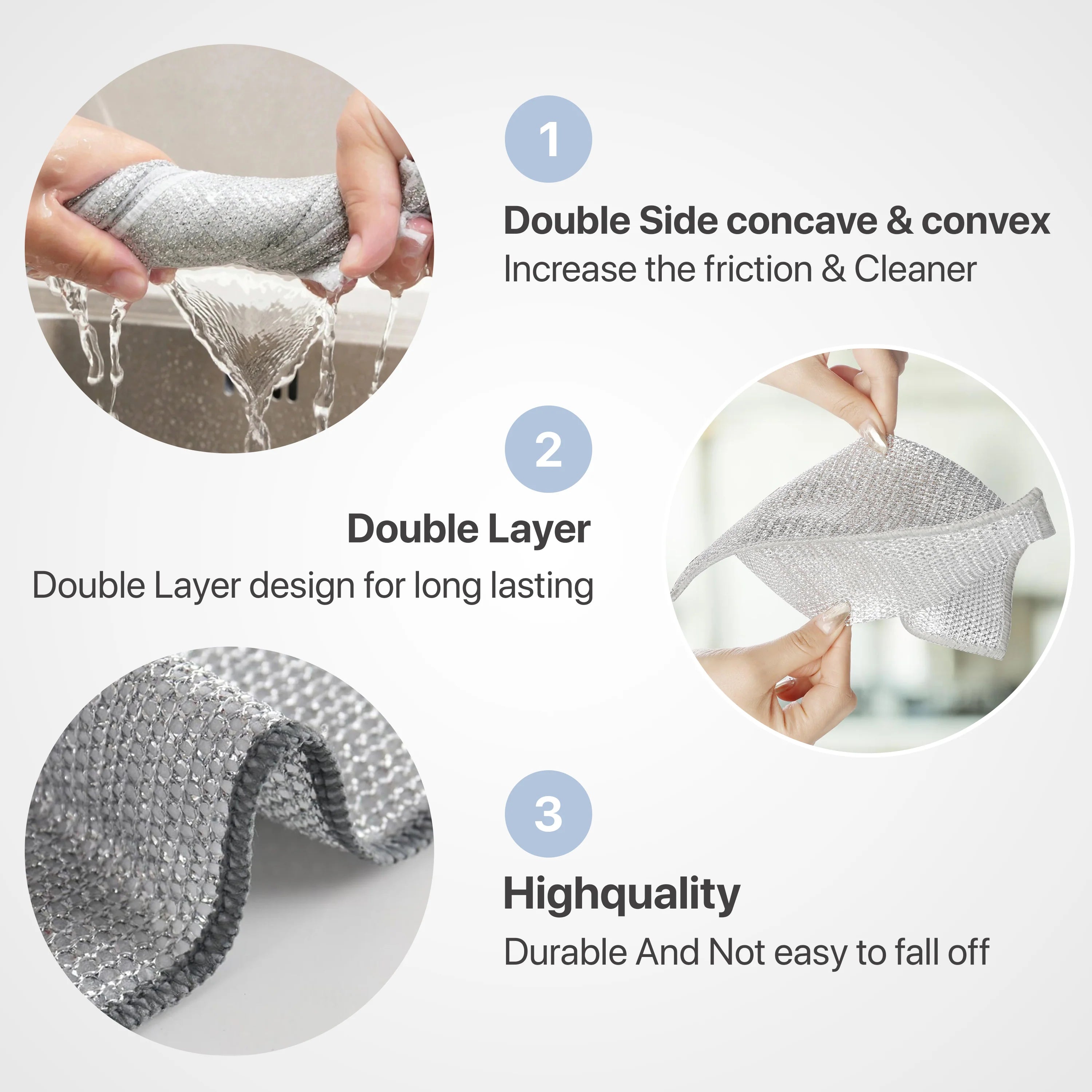 Non-scratch dishwashing cloth