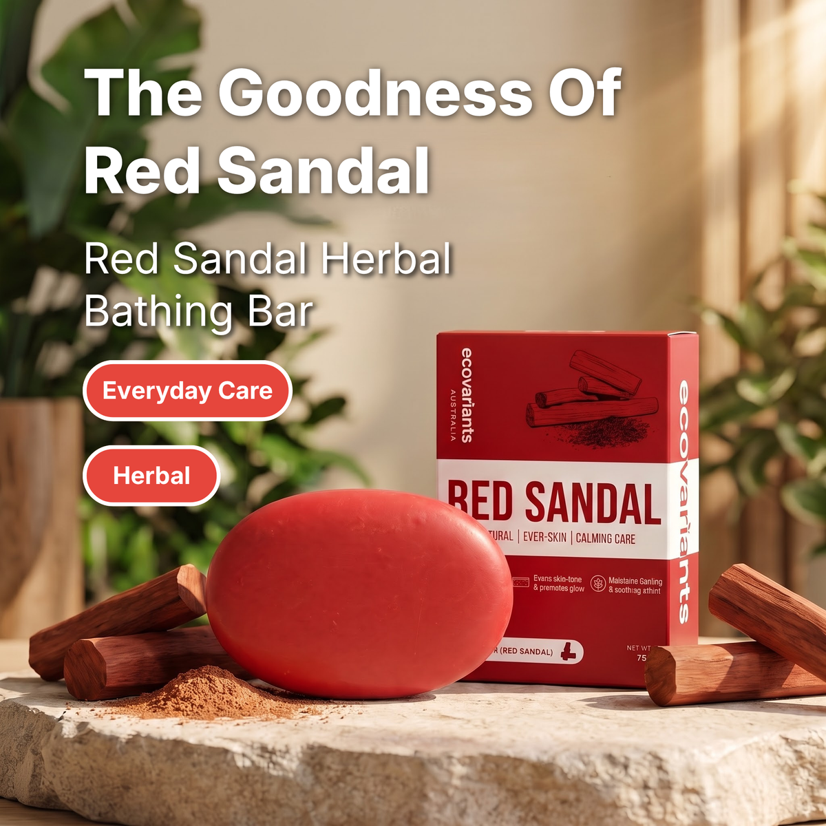 Ecovariants Red Sandal Herbal Soap