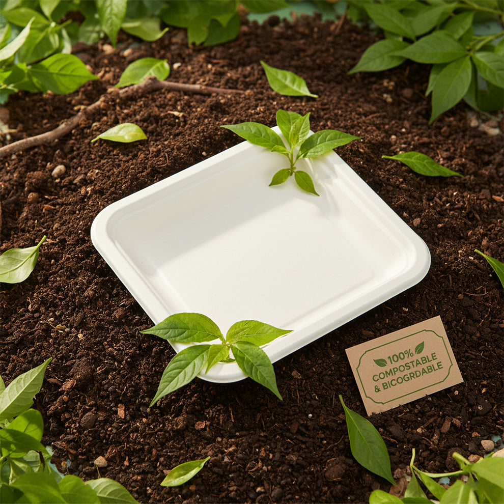 3 Compartment Disposable plates