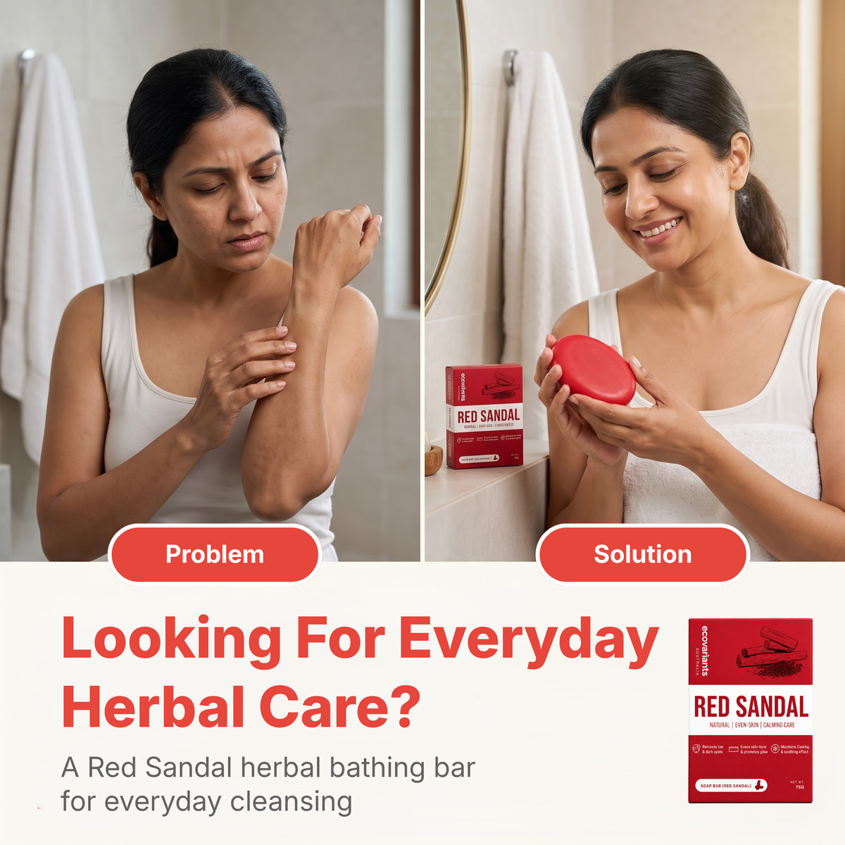 Ecovariants Red Sandal Herbal Soap