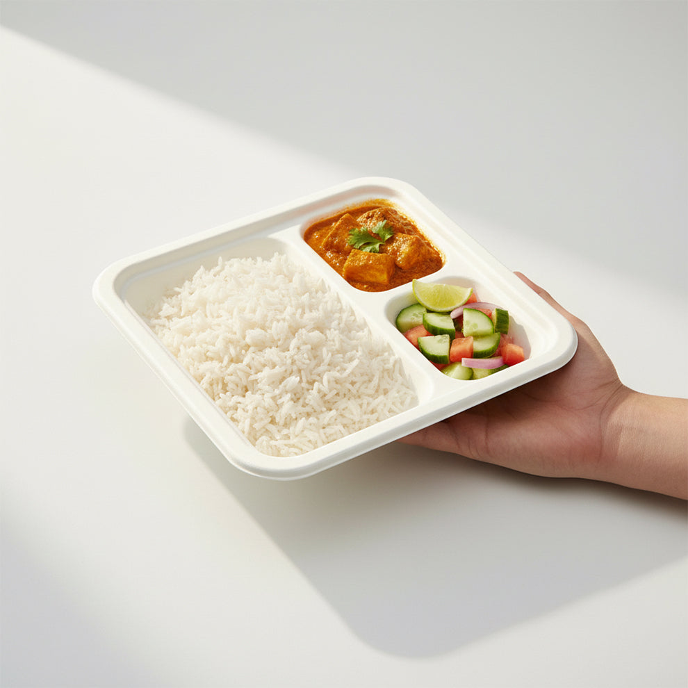 3 Compartment Disposable plates