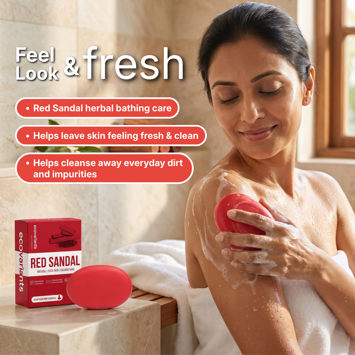 Ecovariants Red Sandal Herbal Soap