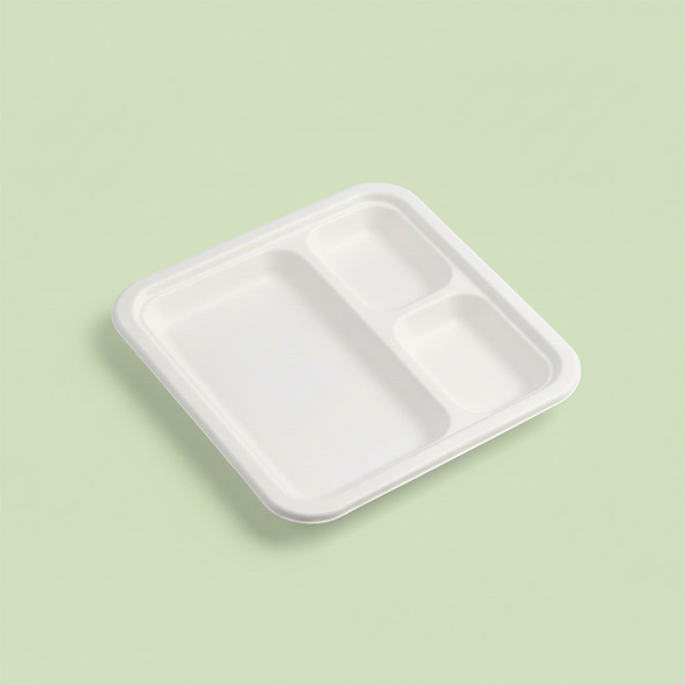 3 Compartment Disposable plates