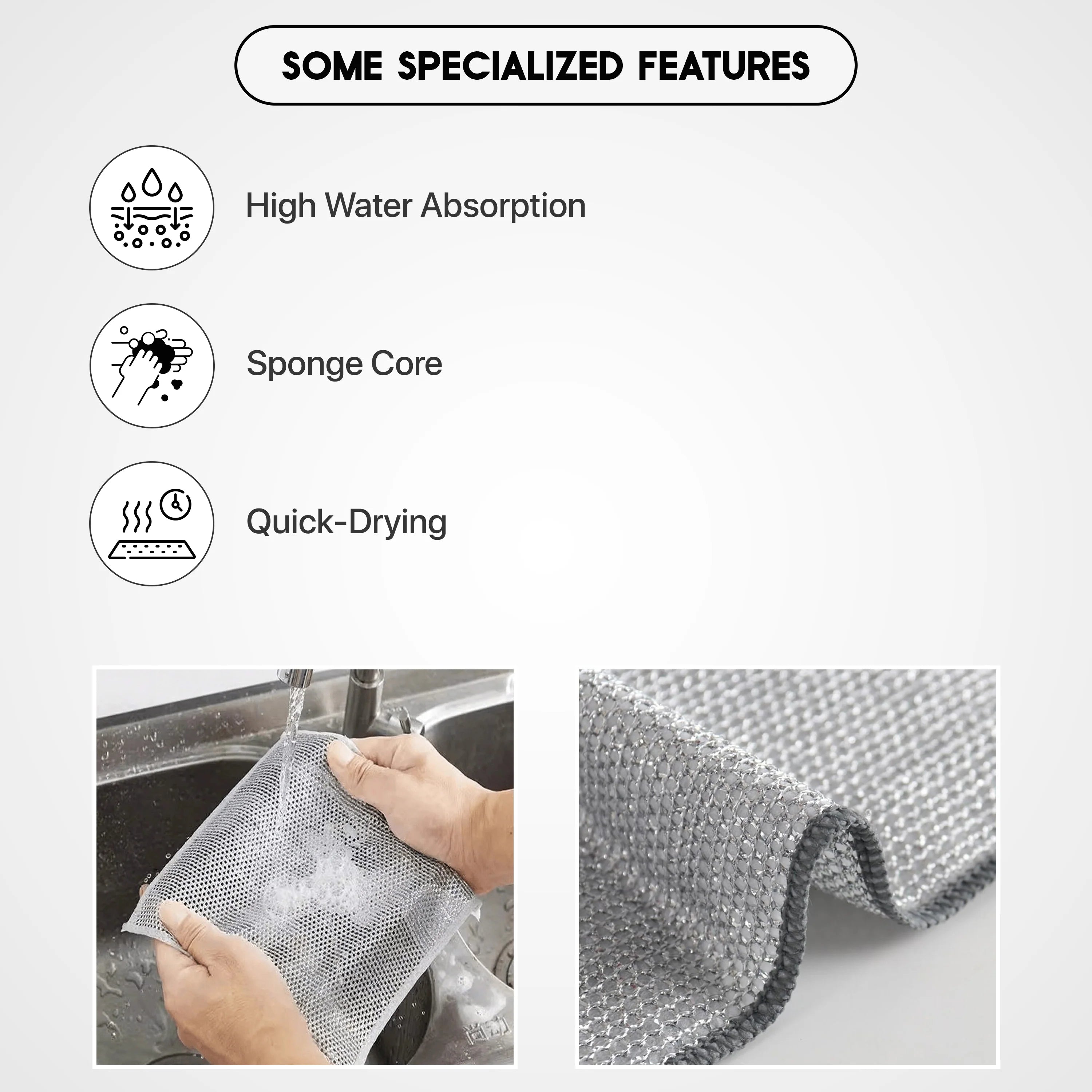 Non-scratch dishwashing cloth