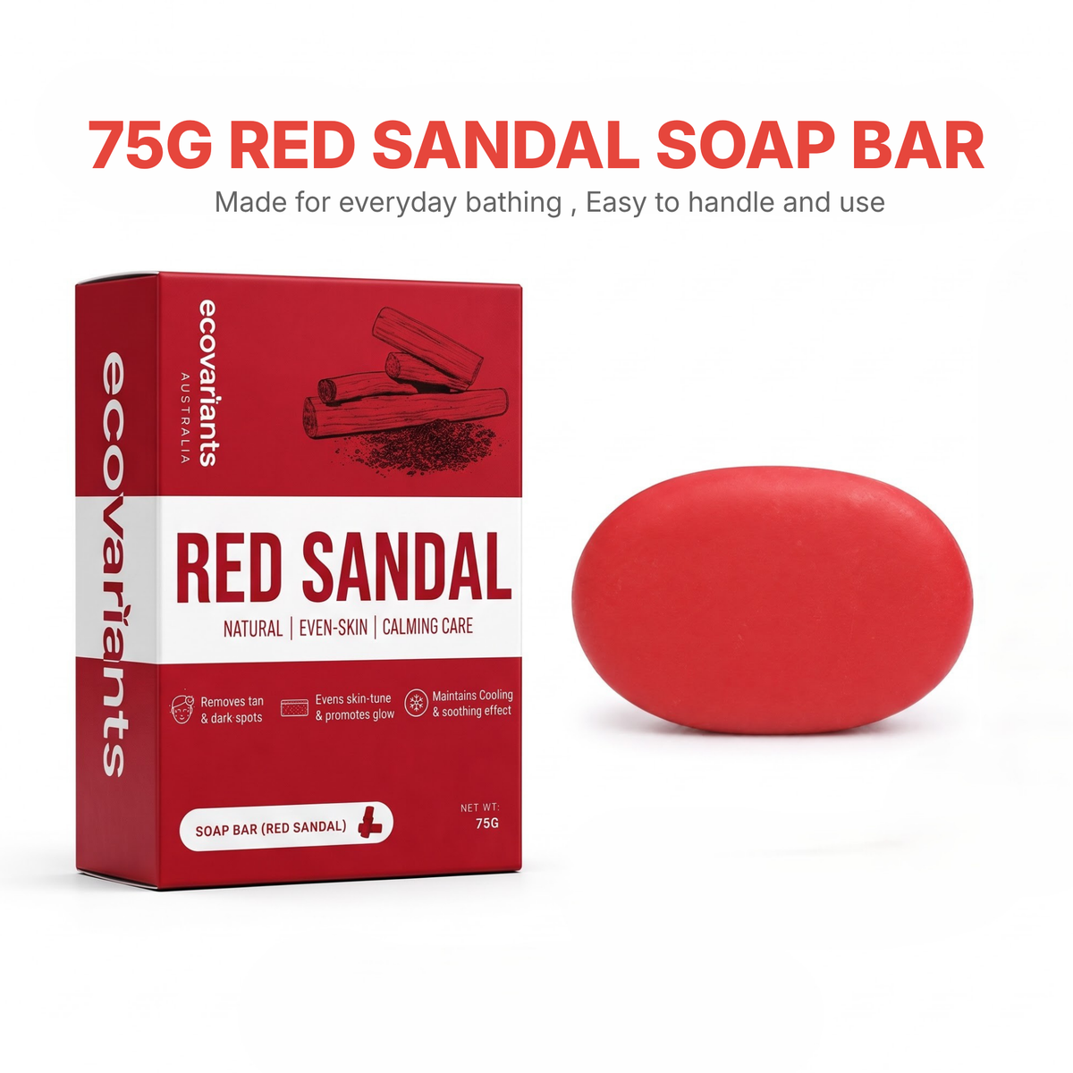 Ecovariants Red Sandal Herbal Soap
