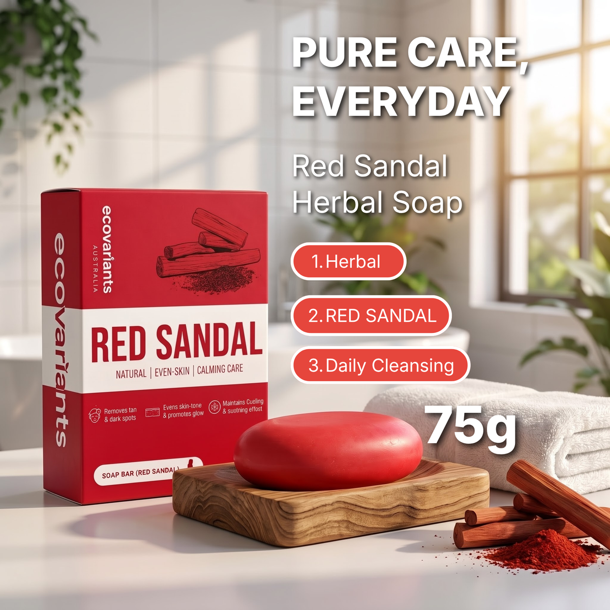 Ecovariants Red Sandal Herbal Soap