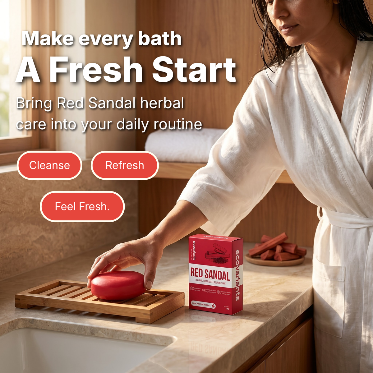 Ecovariants Red Sandal Herbal Soap