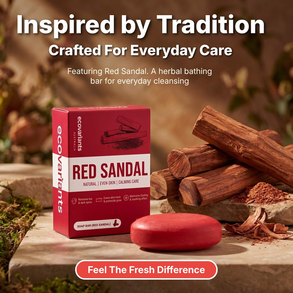 Ecovariants Red Sandal Herbal Soap
